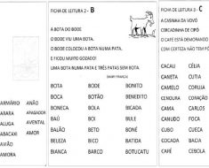 Fichas De Leitura Para Alfabetizao De A A Z Mestre