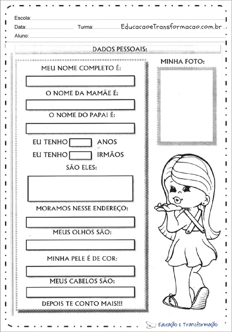 Atividades identidade e autonomia Educação e Transformação