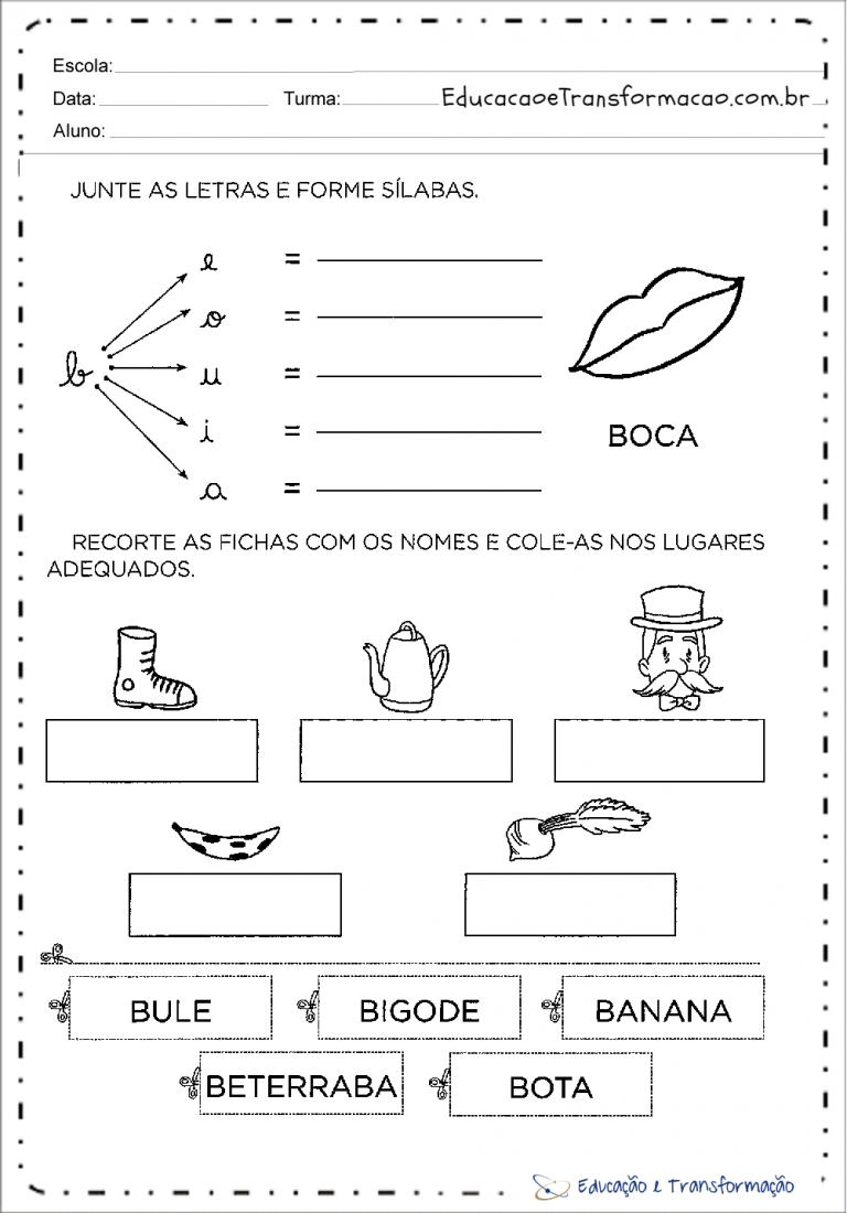 Atividades A Letra B Para Alfabetiza O Atividades Educativas