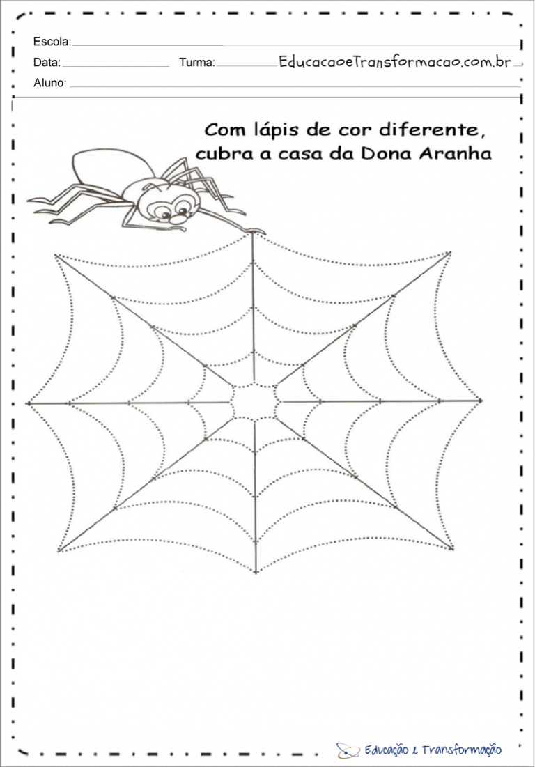 Atividades de Coordenação Motora Fina Teia de Aranha Educação e