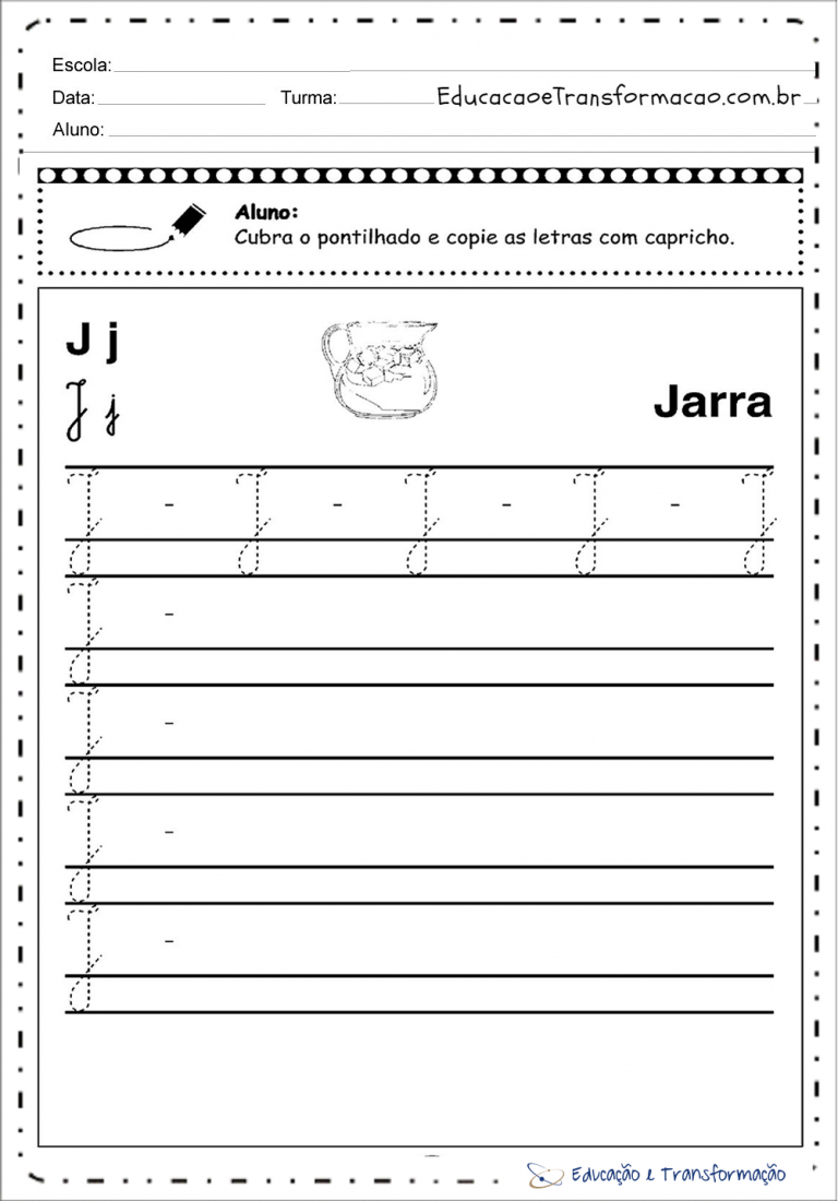 Atividades a letra J para Alfabetização Atividades Ecucativas