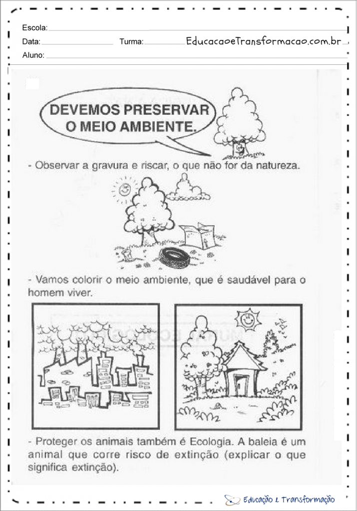 Atividades Sobre Meio Ambiente Devemos Preservar O Ambiente