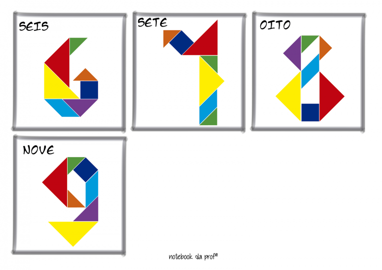 Números de 6 a 9 tangram para imprimir Educação e Transformação