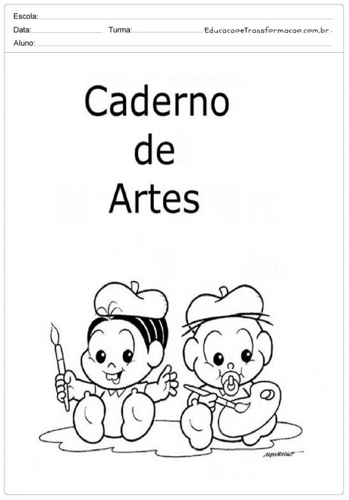 Capas Para Caderno De Artes Para Imprimir E Colorir