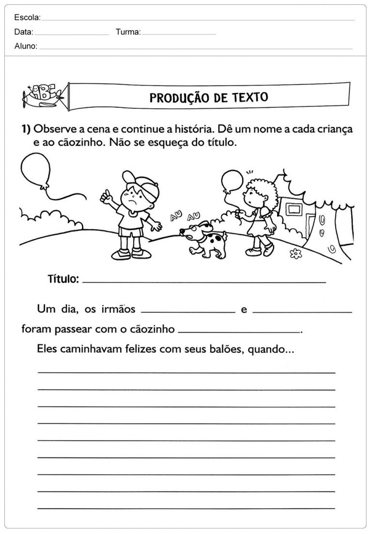 Atividades De Produção De Texto 2 Ano Continue A História Educação E Transformação