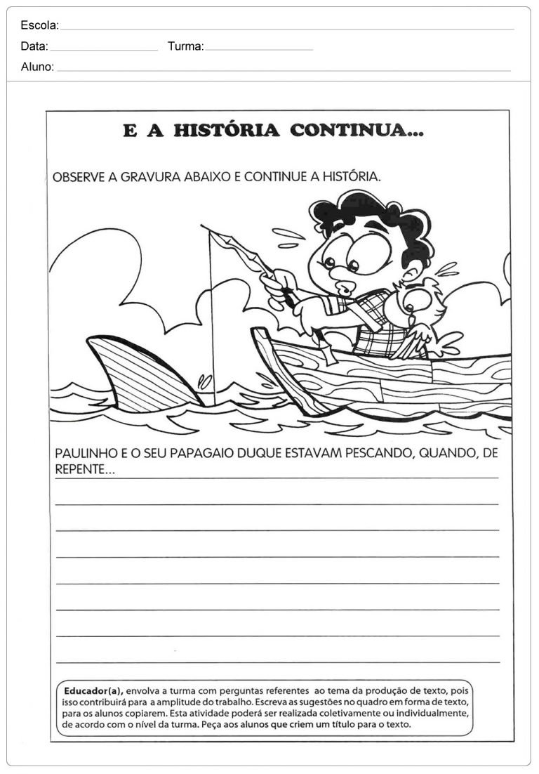 Atividades de Produção de Texto 2 ano - Continue a Historia. – Educação ...