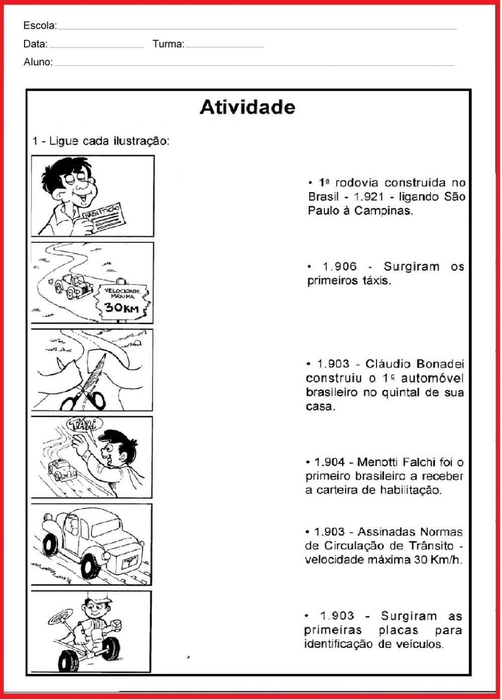 Atividades para a Semana do Trânsito para imprimir e colorir.