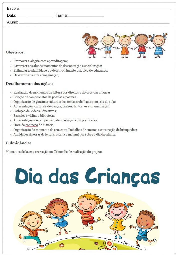 Planos De Aula Para Dia Das Crianças - Semana Da Criança.