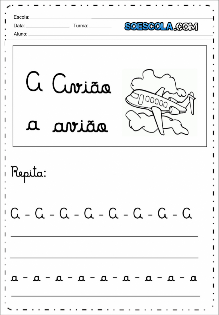 Atividades Com Letra Cursiva Letra A Educação E Transformação