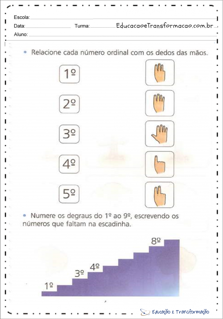 Atividades Com Números Ordinais Para Ensino Fundamental