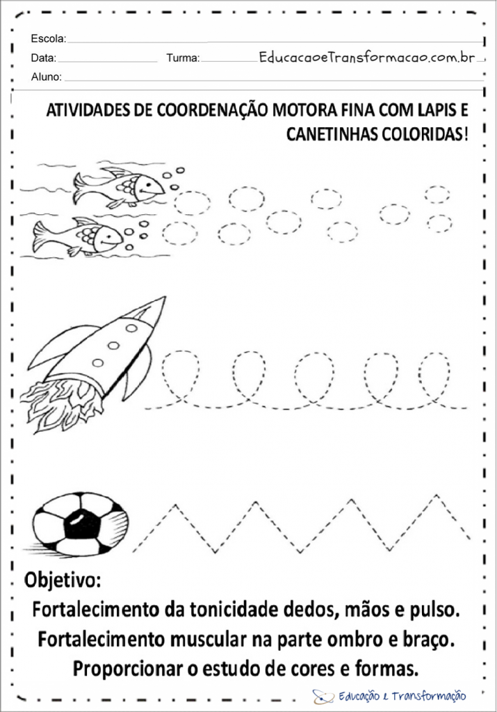 Atividades De Coordenação Motora Fina Com Lápis Educação E Transformação