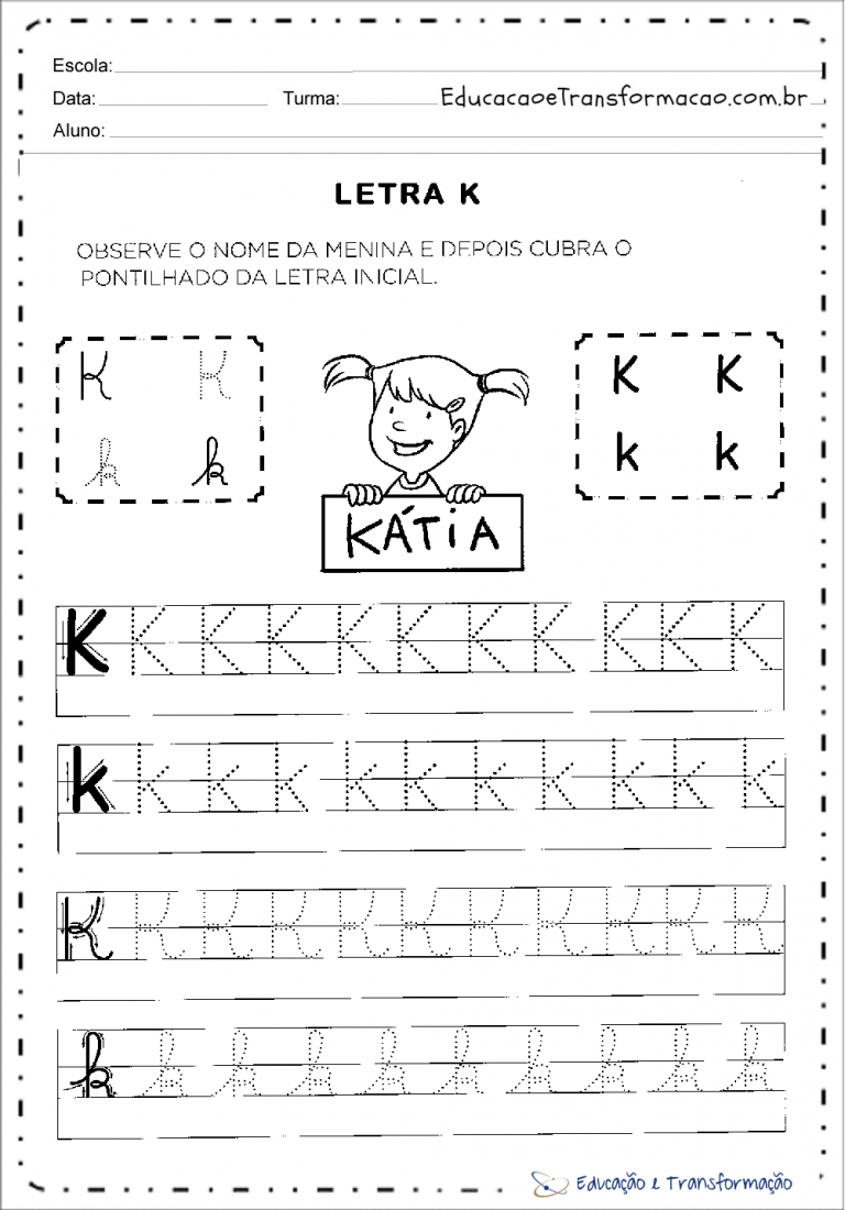 Atividades Com A Letra K Para Alfabetiza O Atividades Educativas