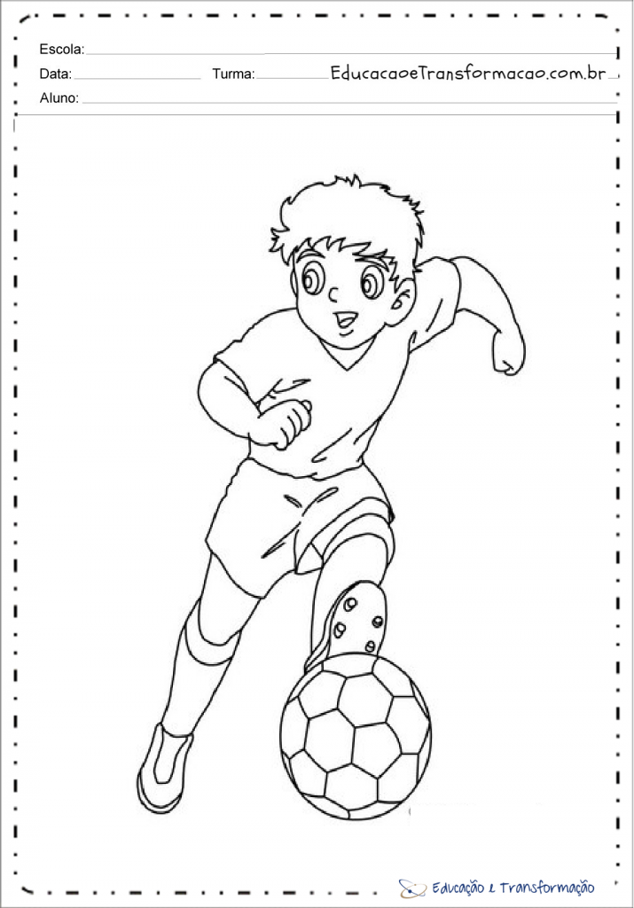 Desenhos para colorir Copa do Mundo Jogadores de Futebol Educação e