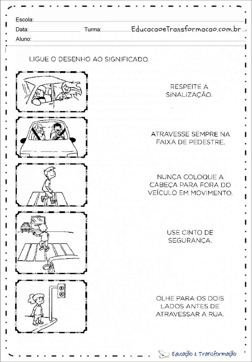 Atividades sobre o transito