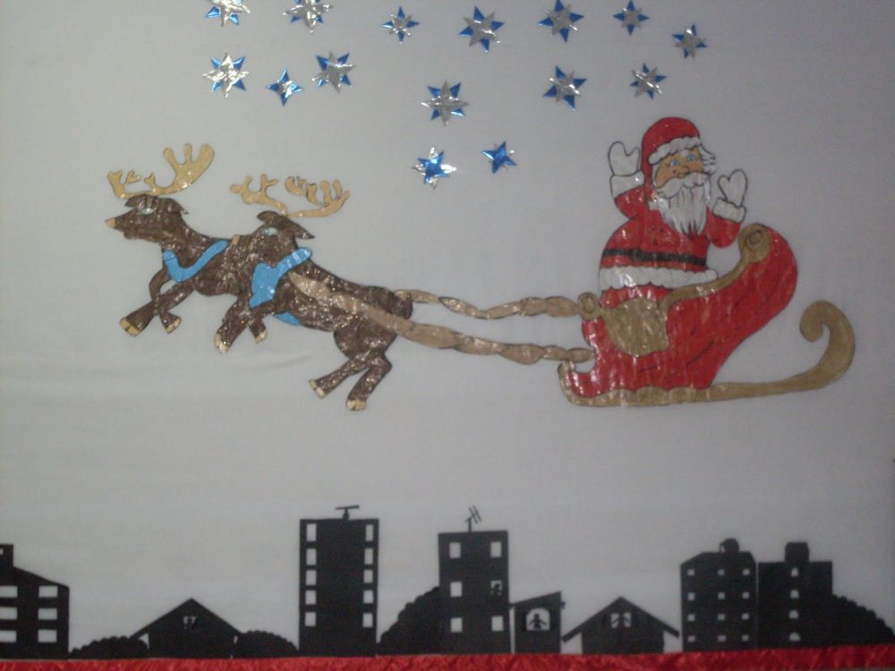 Mural de Natal para educação infantil em EVA ou FELTRO