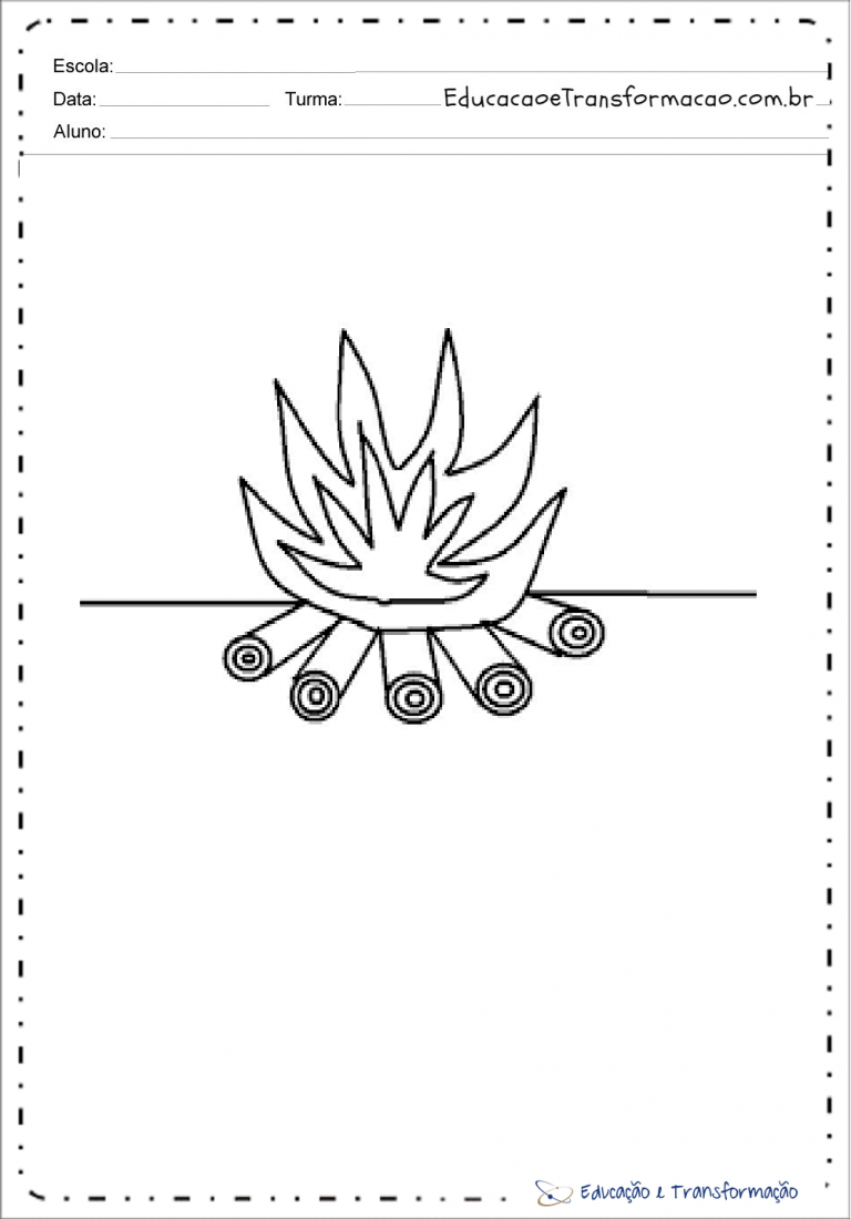 Desenhos de fogueira para colorir e imprimir Educação e Transformação