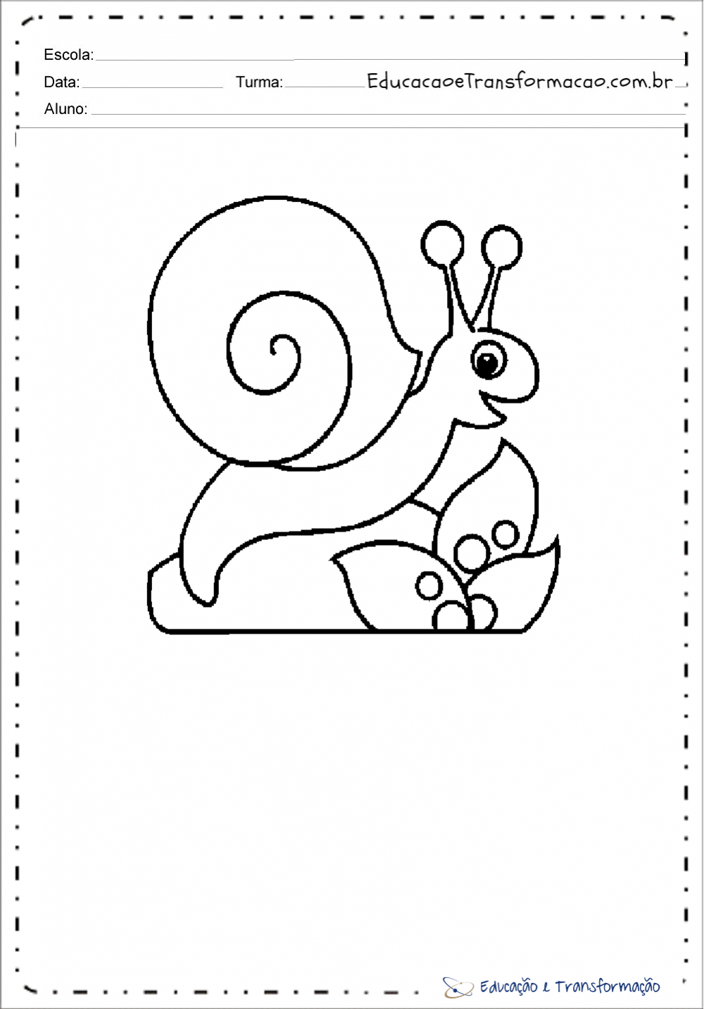 Desenhos de caracol para colorir e imprimir