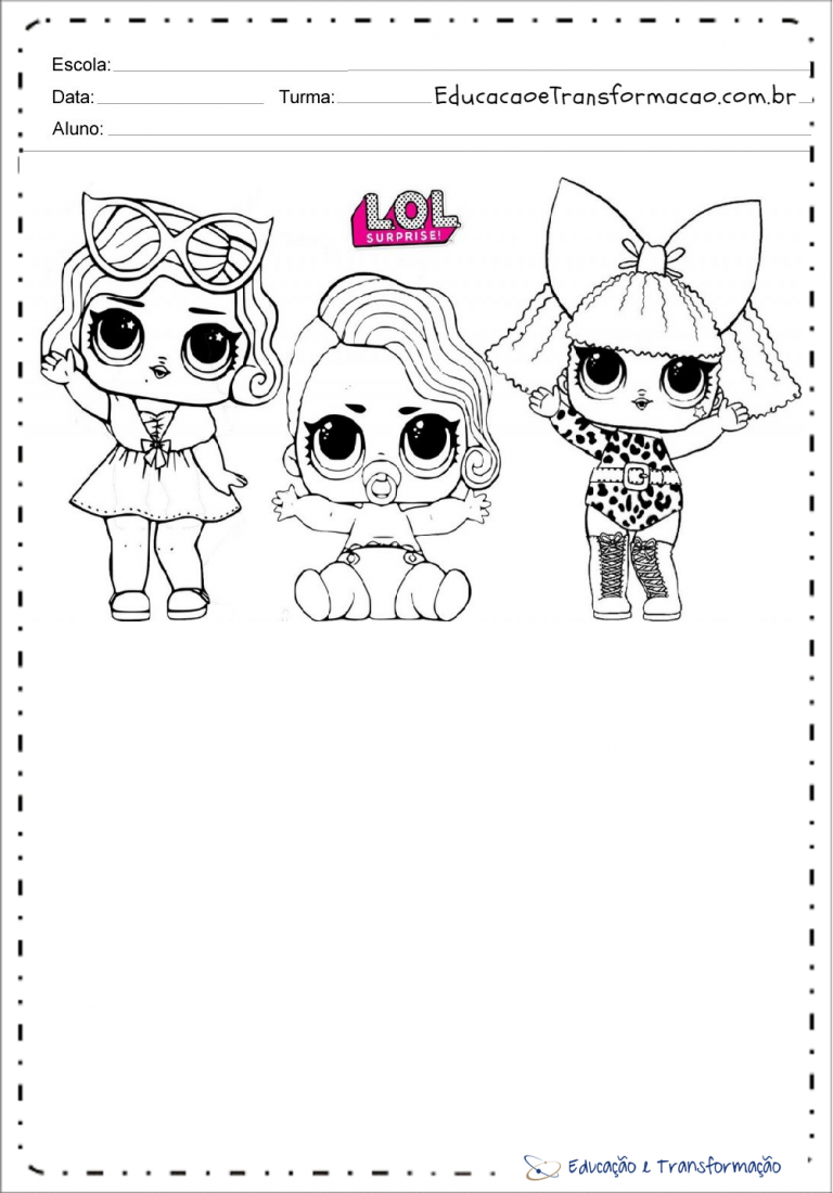 Desenhos de lol para colorir e imprimir - Boneca Lol Surprise para colorir