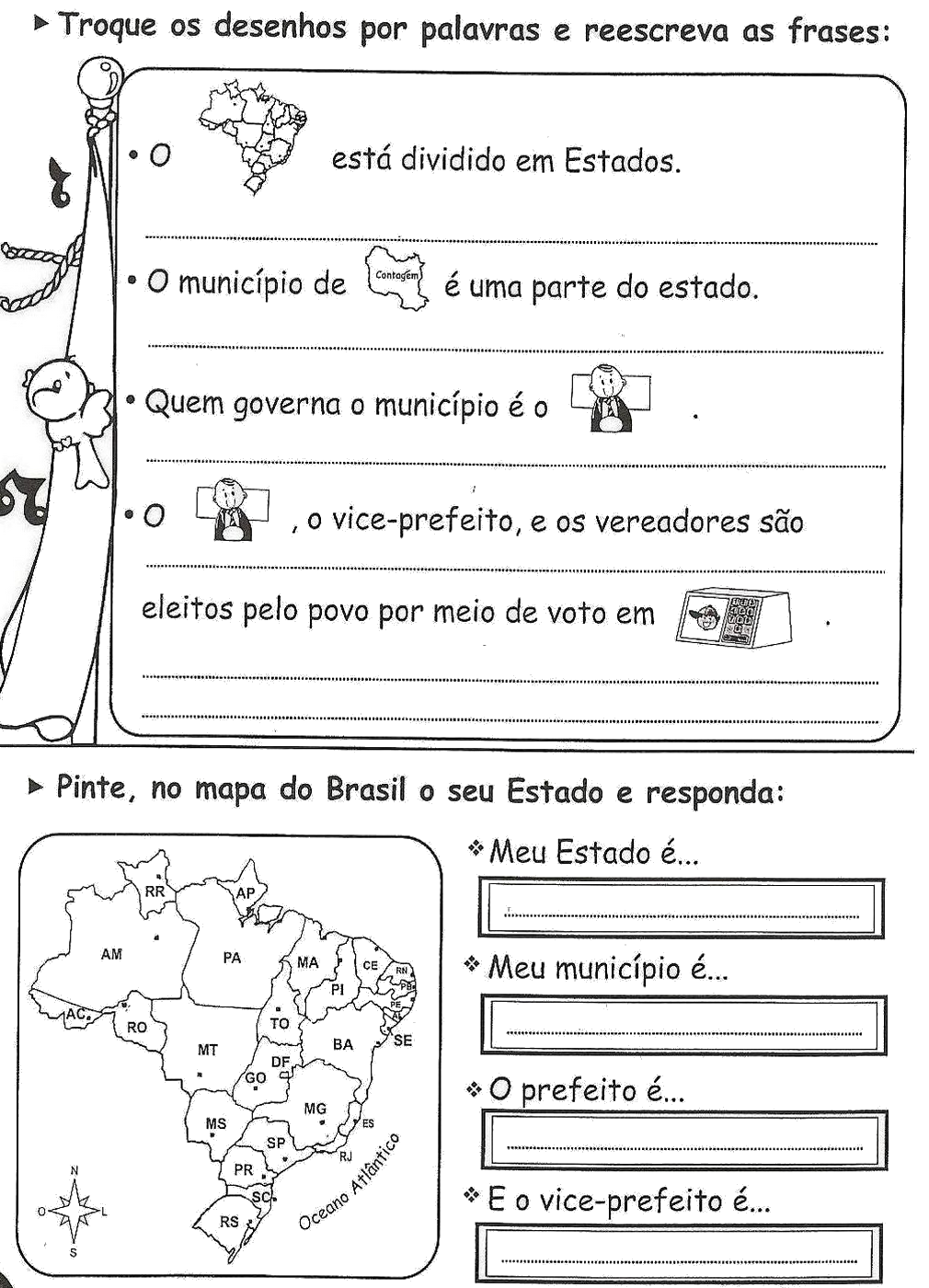 Atividades de Geografia 3º Ano - Imprimir -Estados do Brasil – Educação