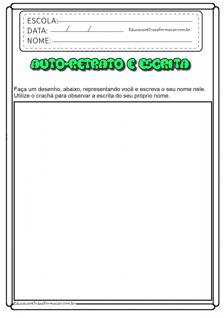 Atividades de português 1 ano - Auto-retrato e escrita