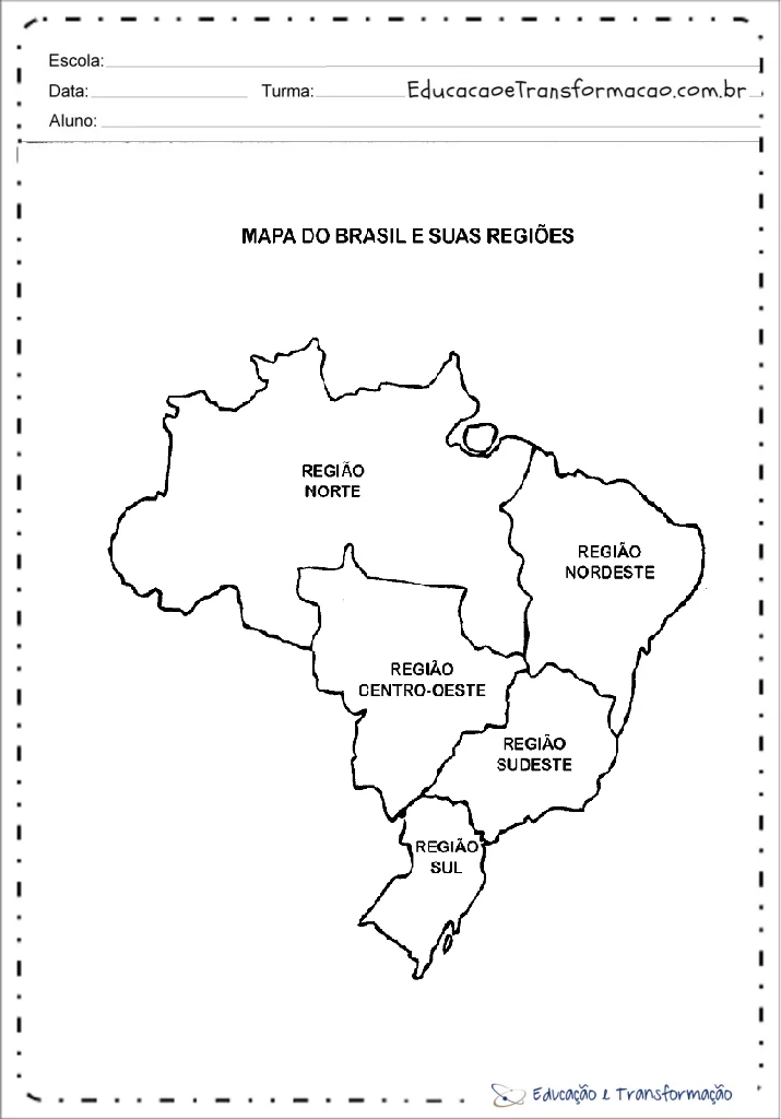 Desenhos do mapa do Brasil para colorir