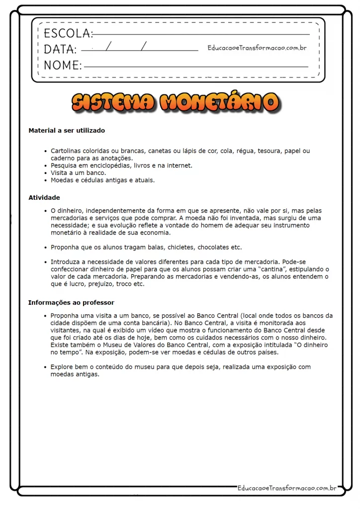 Atividades de Matemática para o 5º ano para imprimir